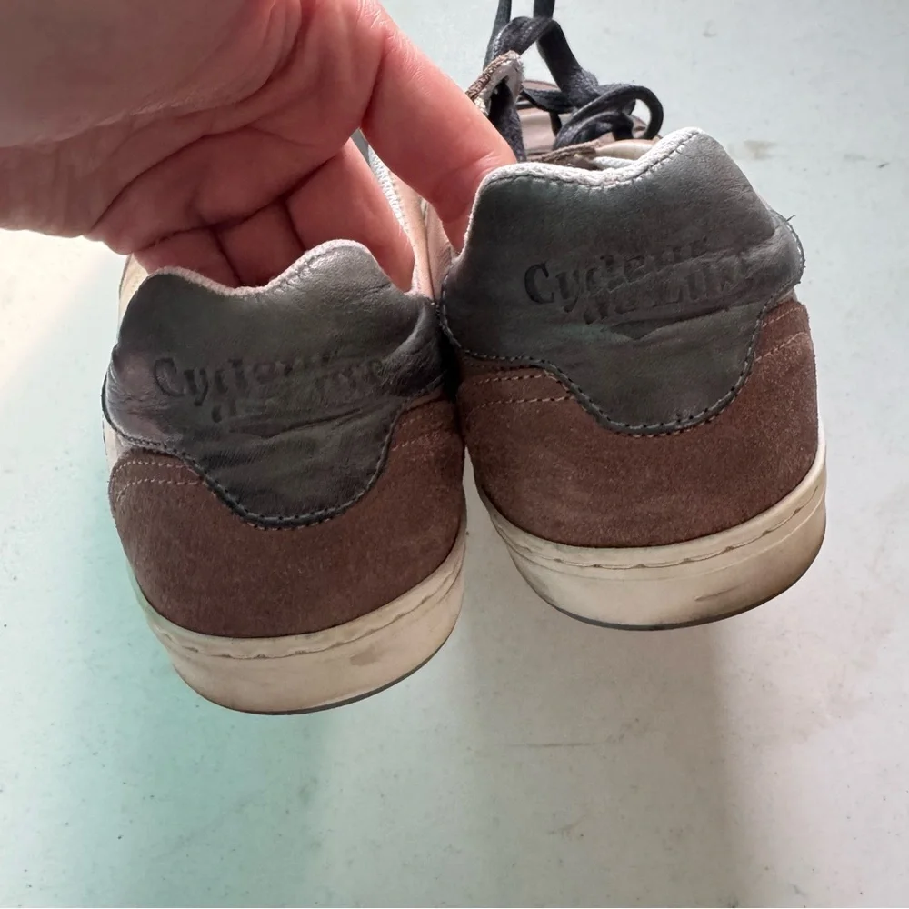 Cycleur de Luxe MENS Leather Lace Up Low Top Casual Sneakers Brown Size 42/9